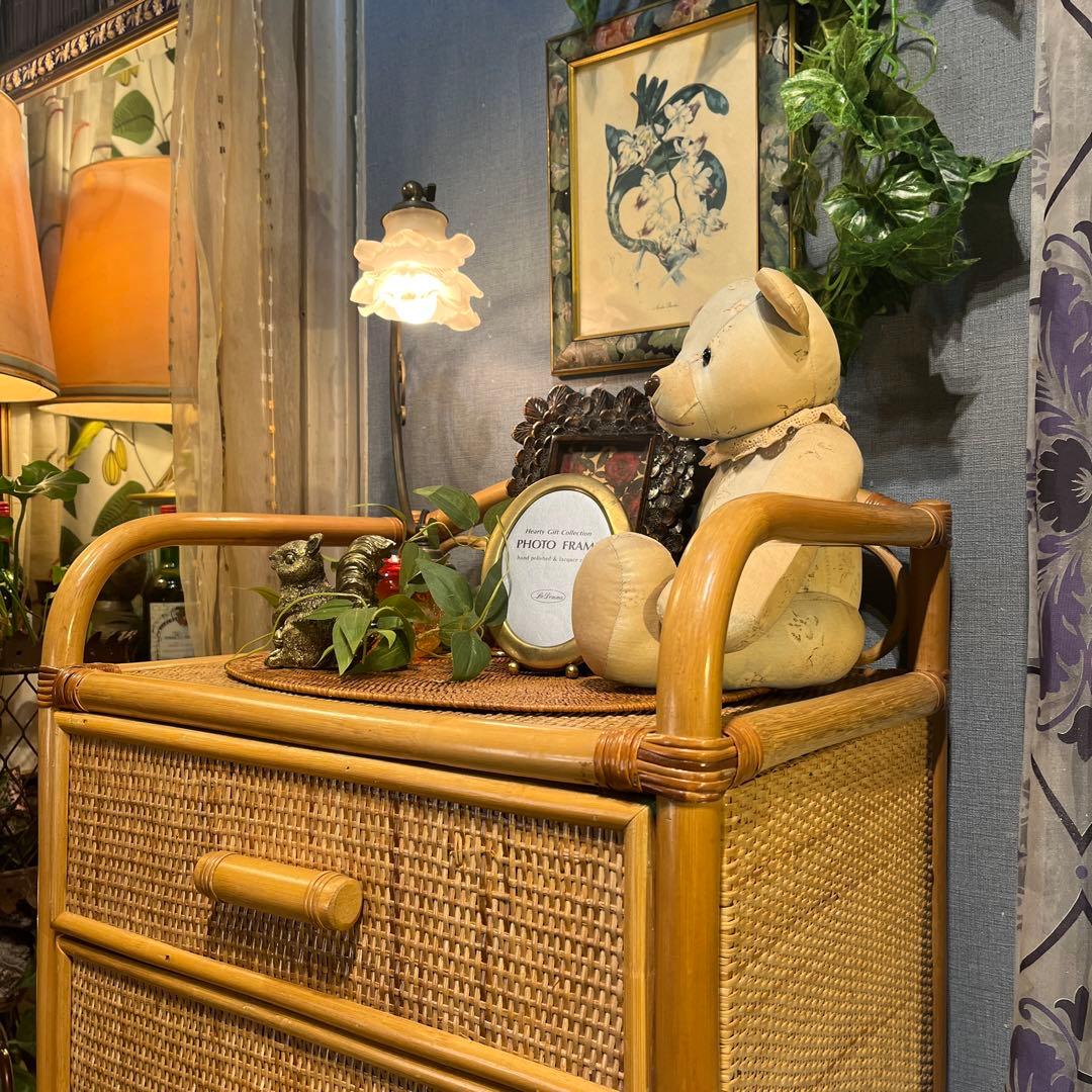 籐　ラタン　5段　チェスト　箪笥　軽量コンパクト