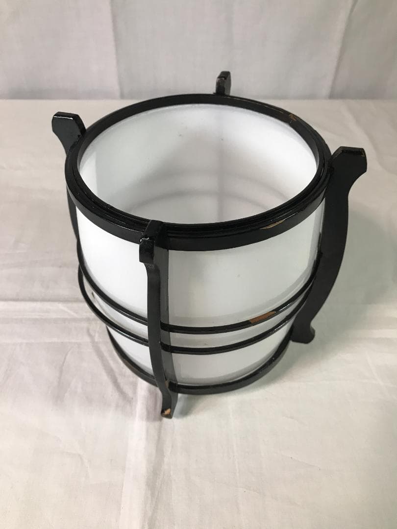 乳白ガラス　レトロライト　天井吊り下げ 2点セット