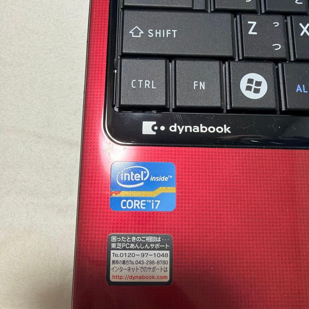 dynabook レッド ノートPC Intel Core i7 充電コード付き