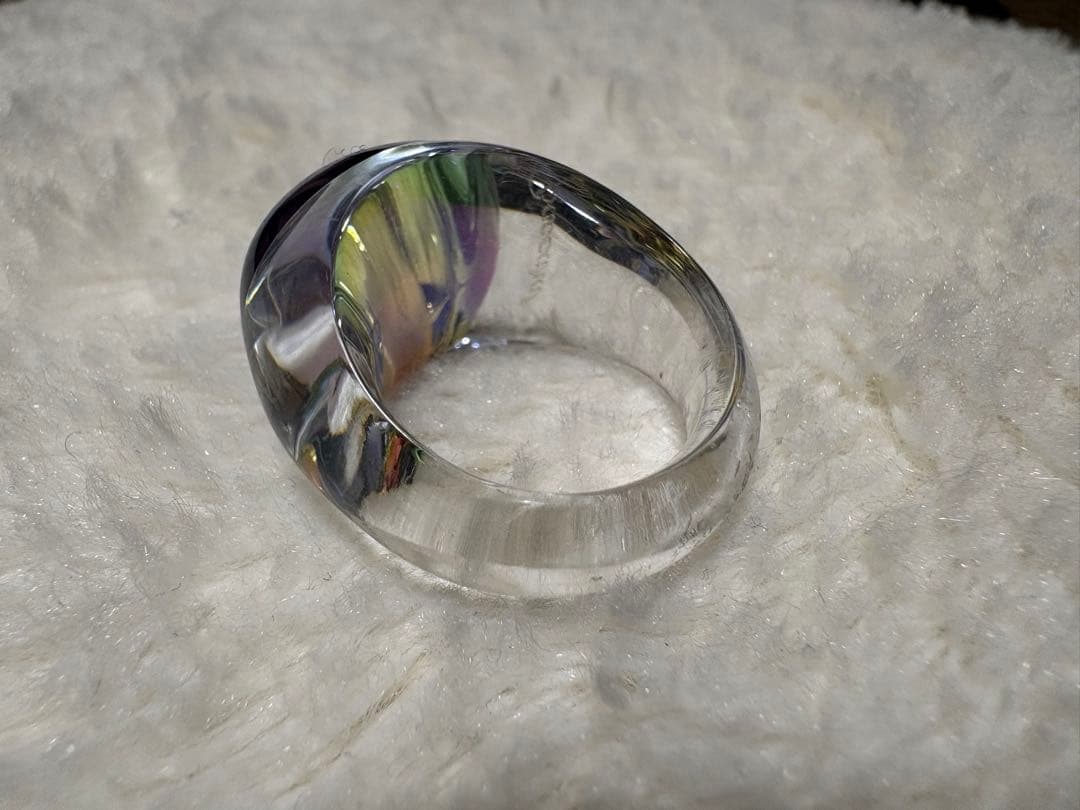 希少 美品 バカラ イリゼクリア タンゴ クリスタル パープル リング