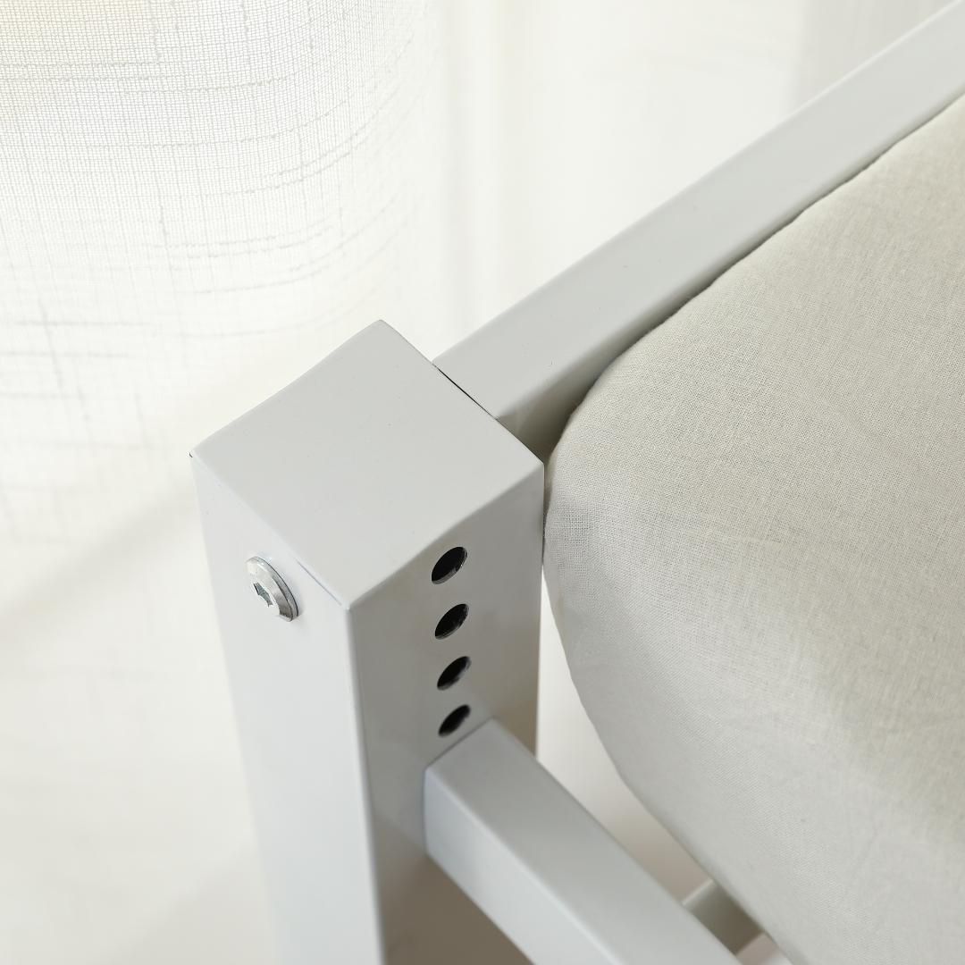 【ホワイト】セミダブル 高さ90cm ロフトベッド パイプベッド 高さ調整可能