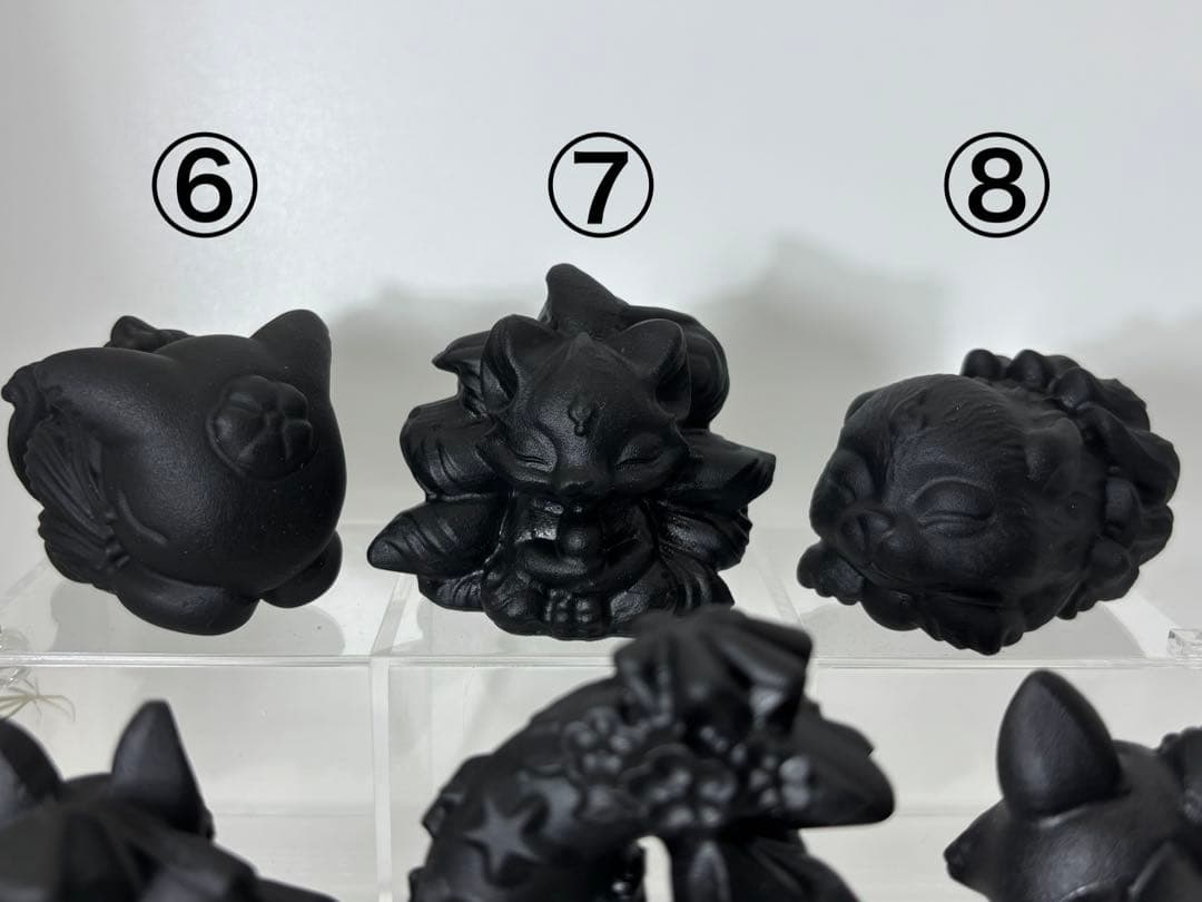 天然石　オブシディアン　九尾狐　置物　バラ売り可