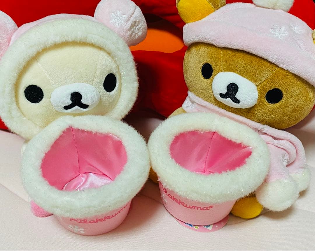 リラックマ　ぬいぐるみ　小物入れ　Pink  Winter セット