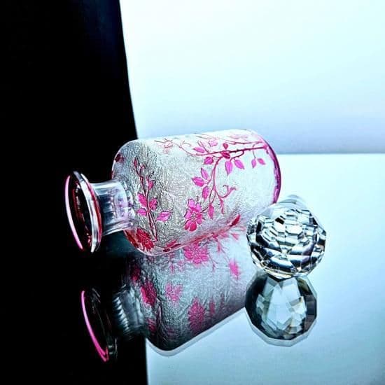 花のオールドバカラ エグランチエの香水瓶#61【1916年カタログ】ピンク