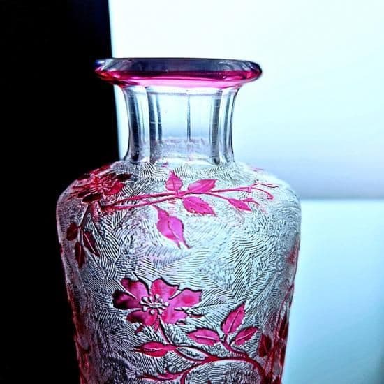 花のオールドバカラ エグランチエの香水瓶#61【1916年カタログ】ピンク