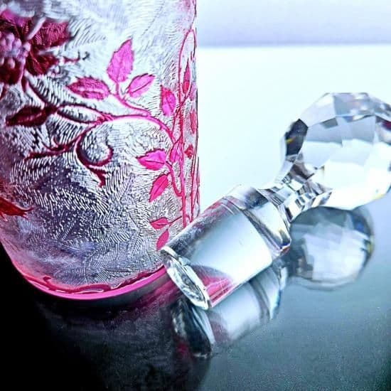 花のオールドバカラ エグランチエの香水瓶#61【1916年カタログ】ピンク