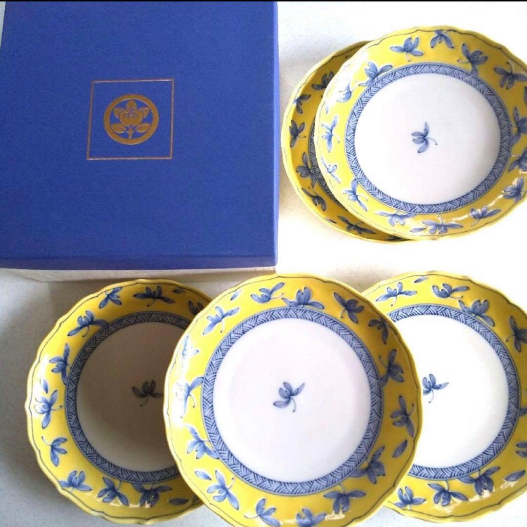 新品　未使用　たち吉　蘭ちらし 中皿 5枚セット