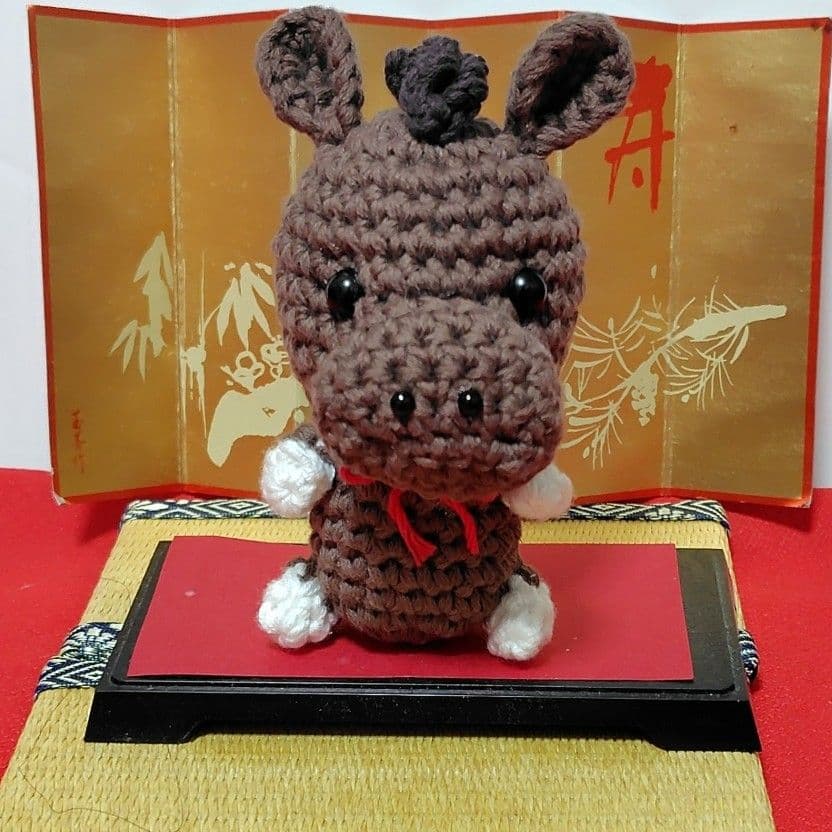 カエルのがま口財布干支 午のあみぐるみ