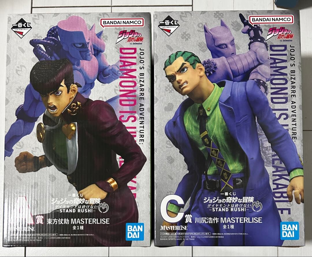 ジョジョ一番くじ A賞 東方仗助 フィギュア＆C賞川尻浩作 フィギュア おまけ付