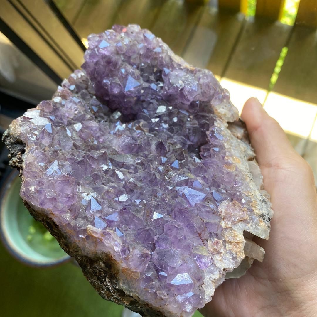紫石英　水晶　天然石　クラスター　クォーツ　原石　アメジスト　パワーストーン