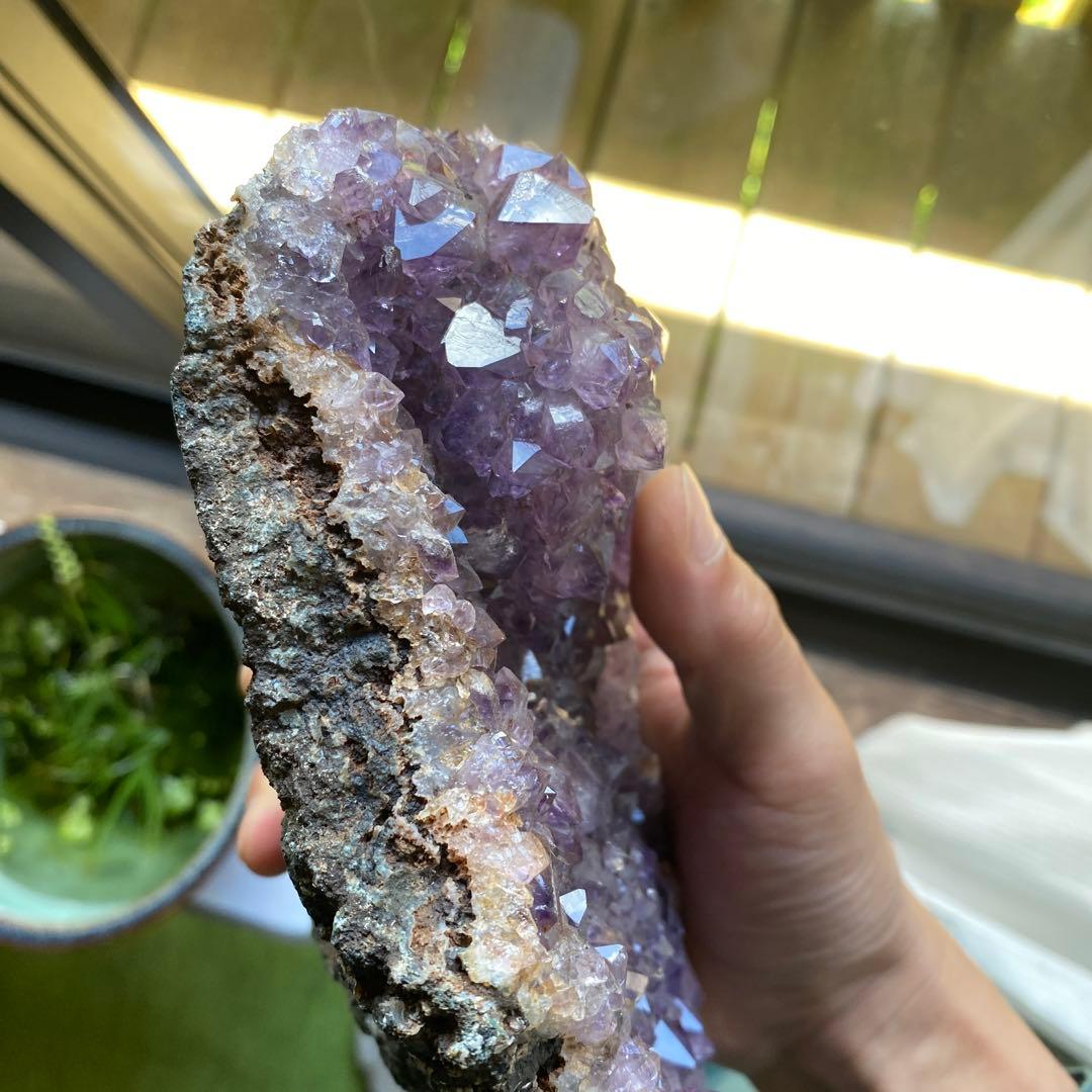 紫石英　水晶　天然石　クラスター　クォーツ　原石　アメジスト　パワーストーン