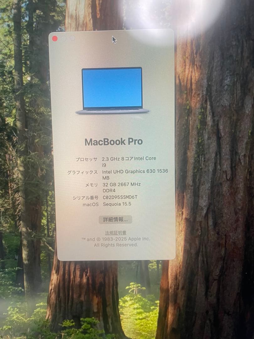 MacBook Pro 16\"(2019) i9/32GB/2TB USキー