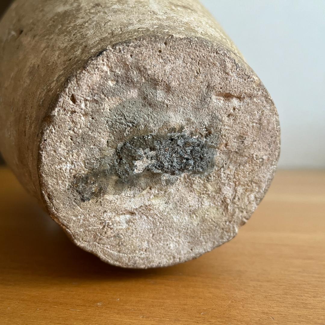 鎌倉時代 古瀬戸 灰釉瓶子 菊紋入 h32cm φ19cm