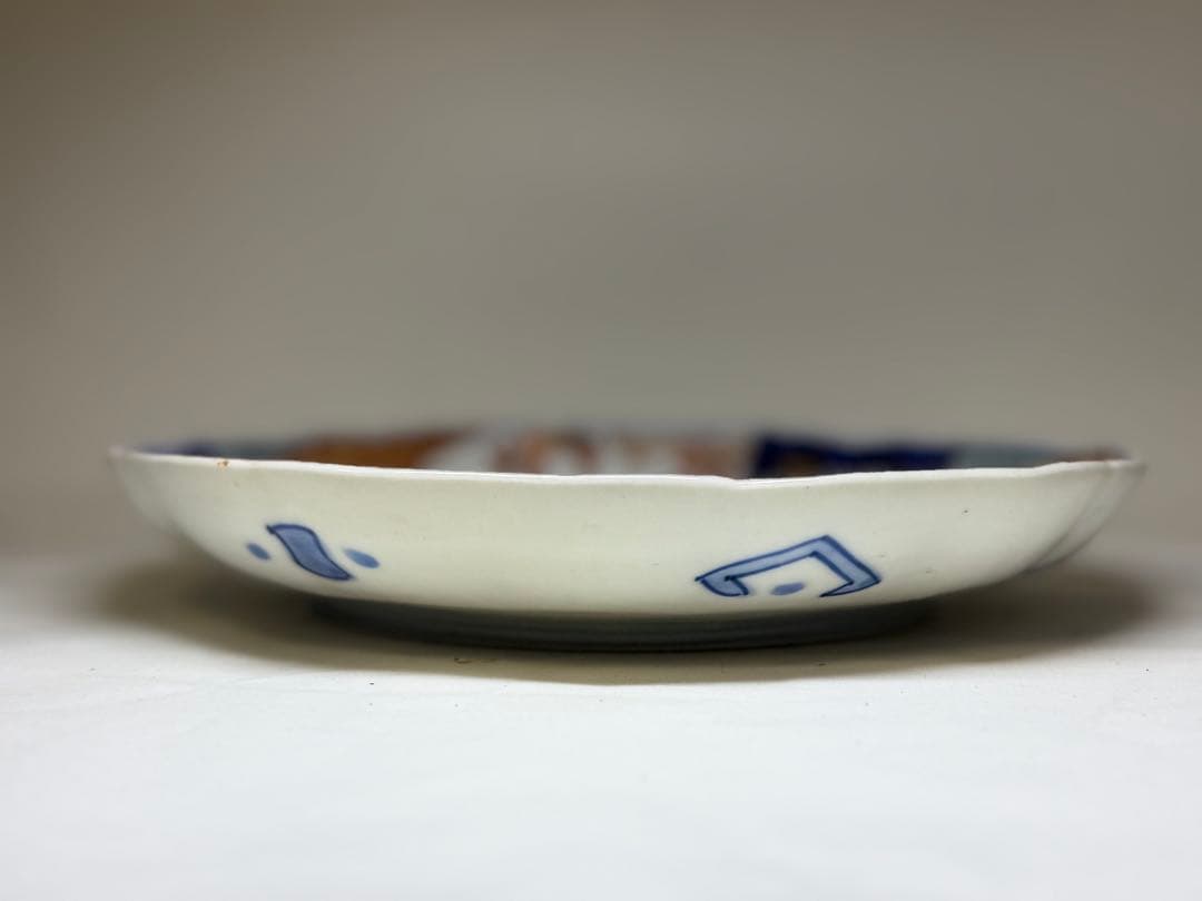 W 江戸後期 伊万里色絵 七寸皿 五客