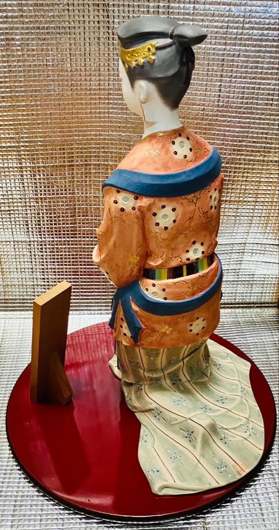 博多人形　奴国王 金印　日展作家 北岡秀雄作品 木札付き　飾り台付　説明書付き