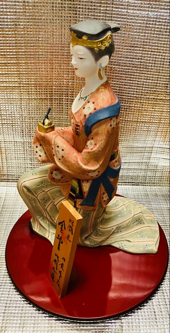 博多人形　奴国王 金印　日展作家 北岡秀雄作品 木札付き　飾り台付　説明書付き