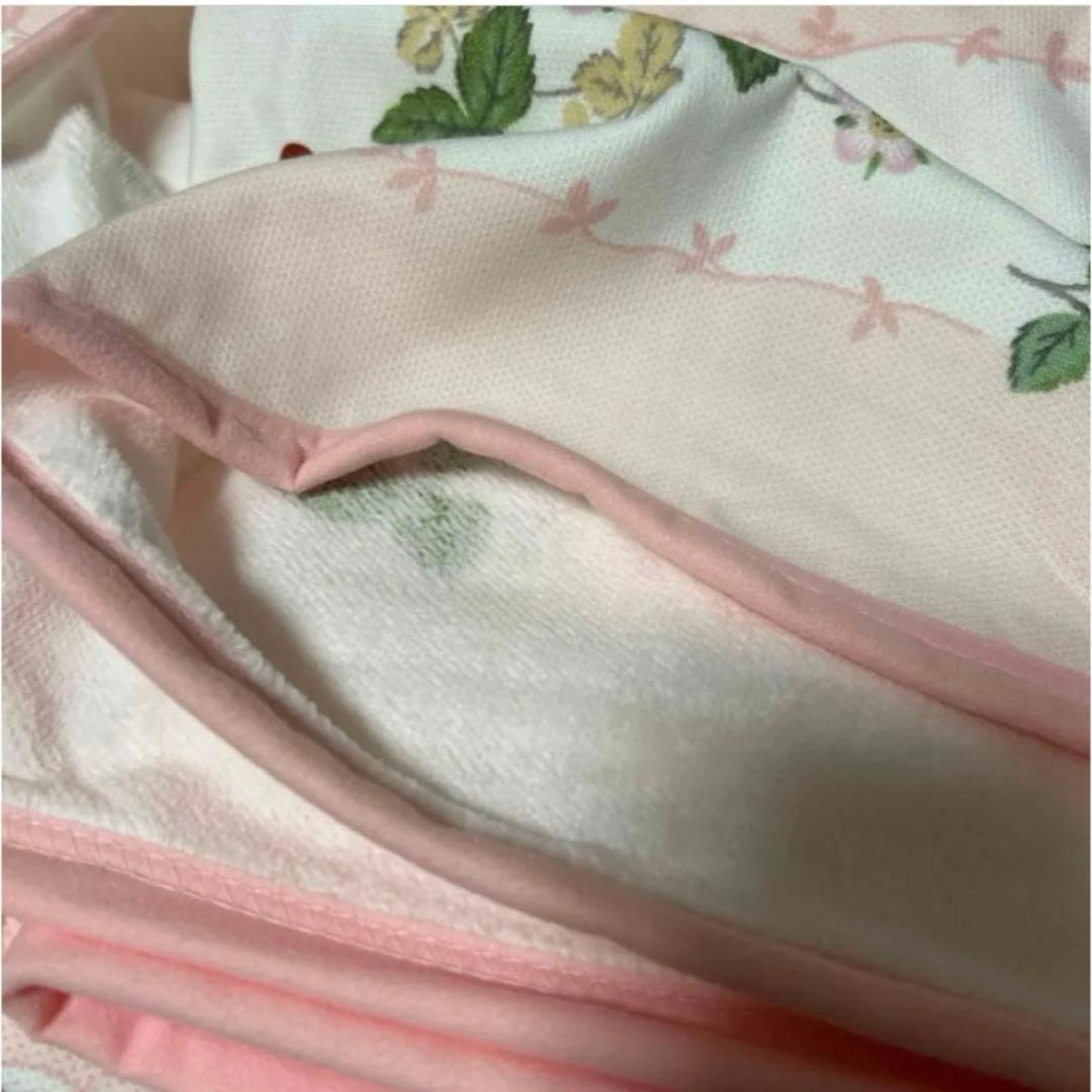 新品未使用 ウェッジウッド 綿毛布 ピンク イチゴ 西川 140×200