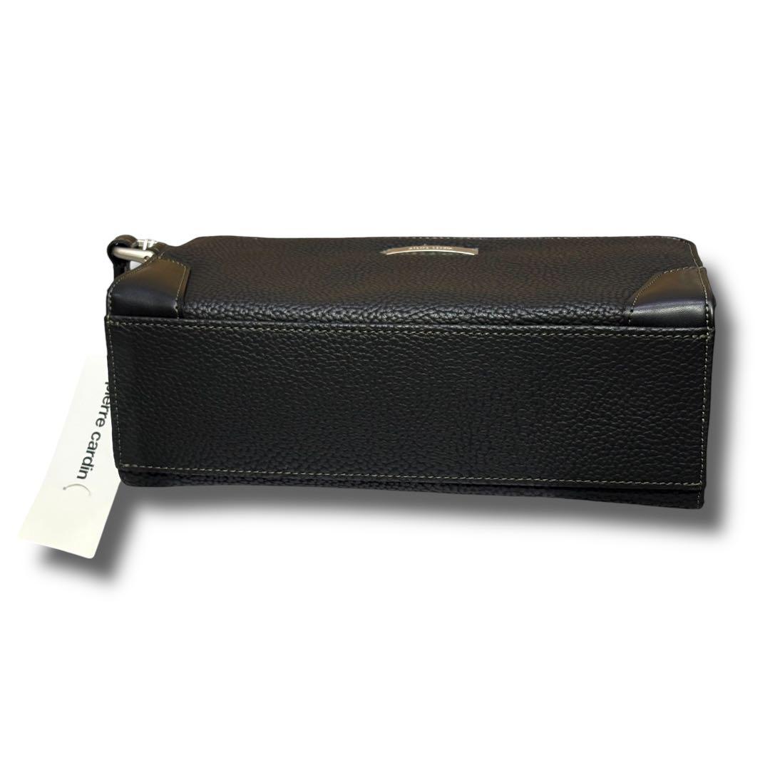 【極美品】ピエールカルダン セカンドバッグ ダブルファスナー シボ革 本革