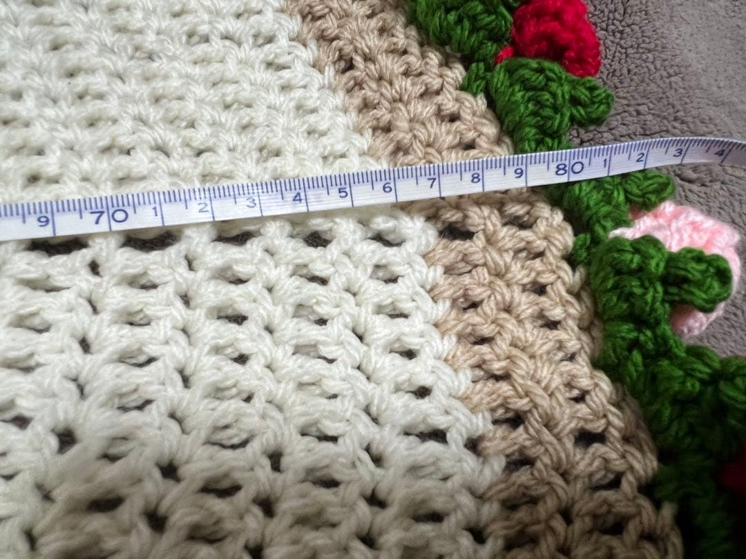 花束ブランケット　ブーケブランケット　ハンドメイド　バラ　直径約84cm