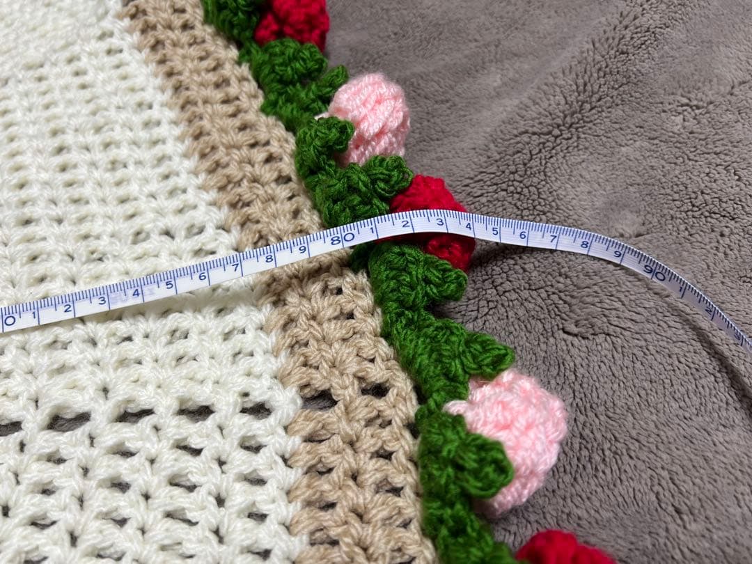 花束ブランケット　ブーケブランケット　ハンドメイド　バラ　直径約84cm