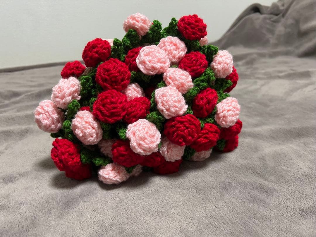 花束ブランケット　ブーケブランケット　ハンドメイド　バラ　直径約84cm