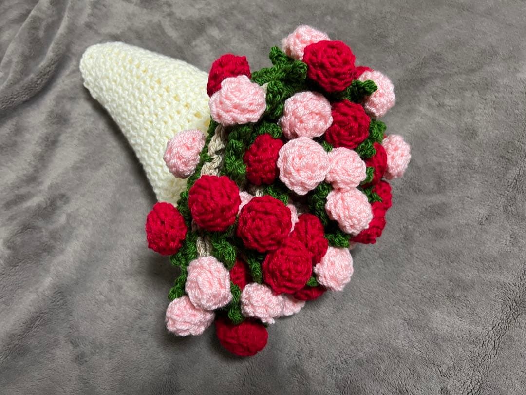花束ブランケット　ブーケブランケット　ハンドメイド　バラ　直径約84cm