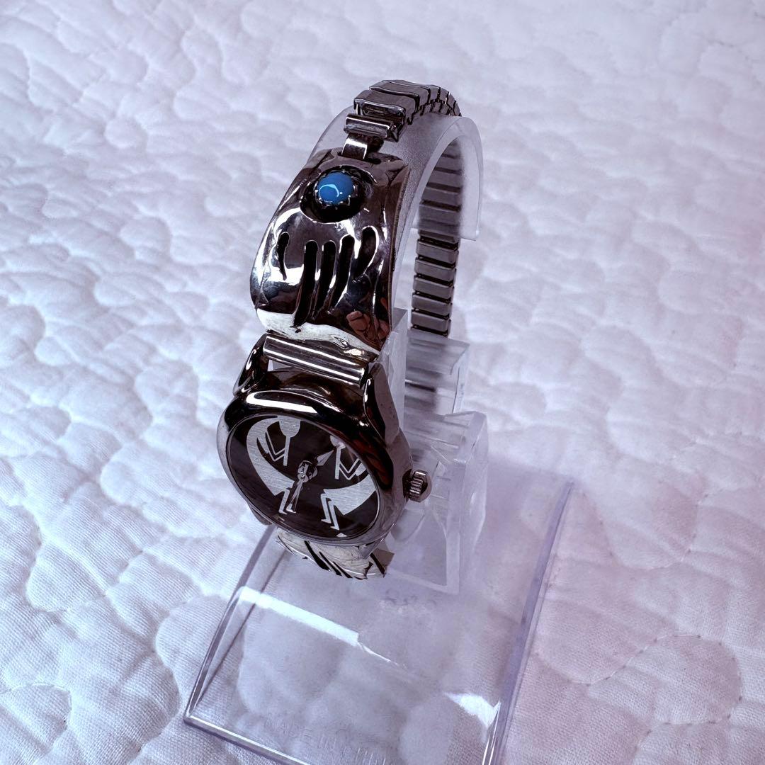 《希少》HOPI 腕時計 インディアンジュエリー ココペリ　ホピ　ハンドメイド