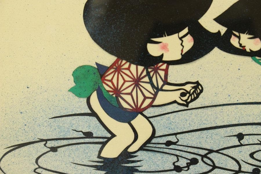 宮田雅之 童の四季 春 おたまじゃくし223/67 シルクスクリーン(A692)