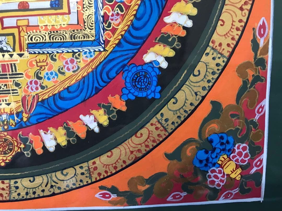 【美品】カーラチャクラ　曼荼羅　マンダラ　原画　チベット　額付き
