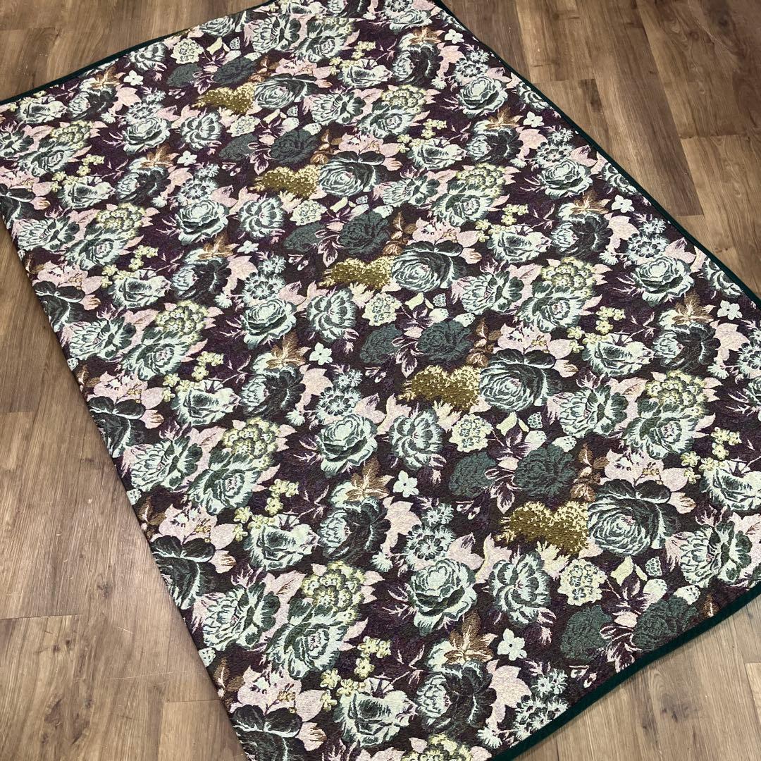 3F ゴブラン織り風 花柄 ラグマット カーペット 寝具 ベットカバー シーツ