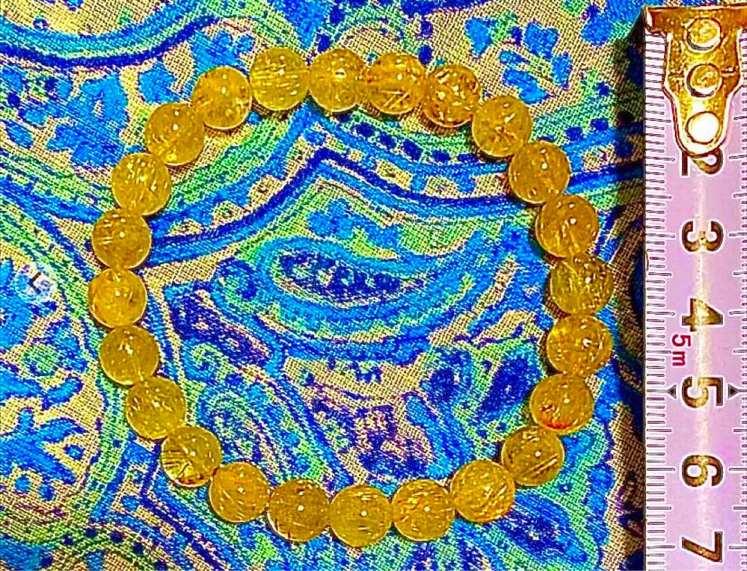 金運爆上げ　世界的な金運アップ！５mm珠ゴールド　タイタン　ルチルクォーツ