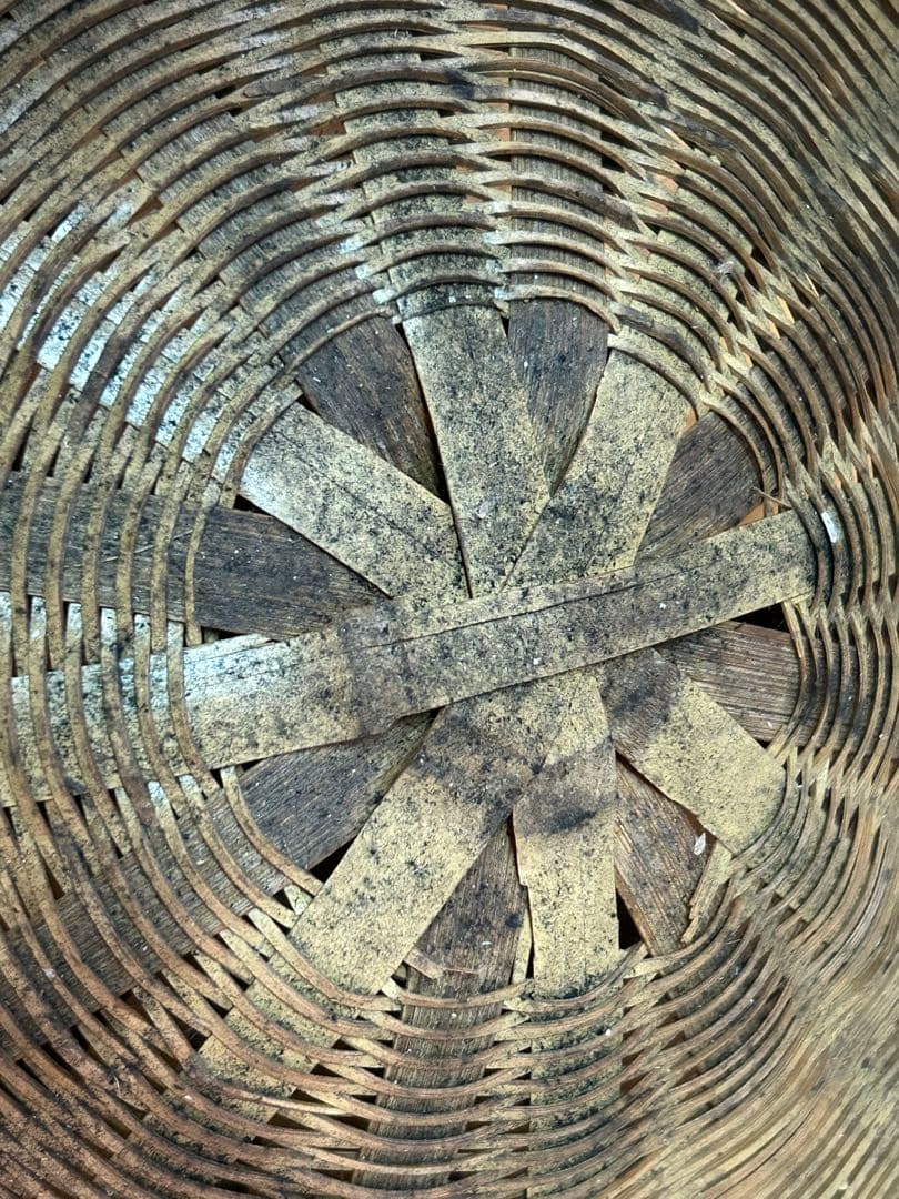 竹細工 ご飯 お櫃 天然素材 蓋付きバスケット 中型