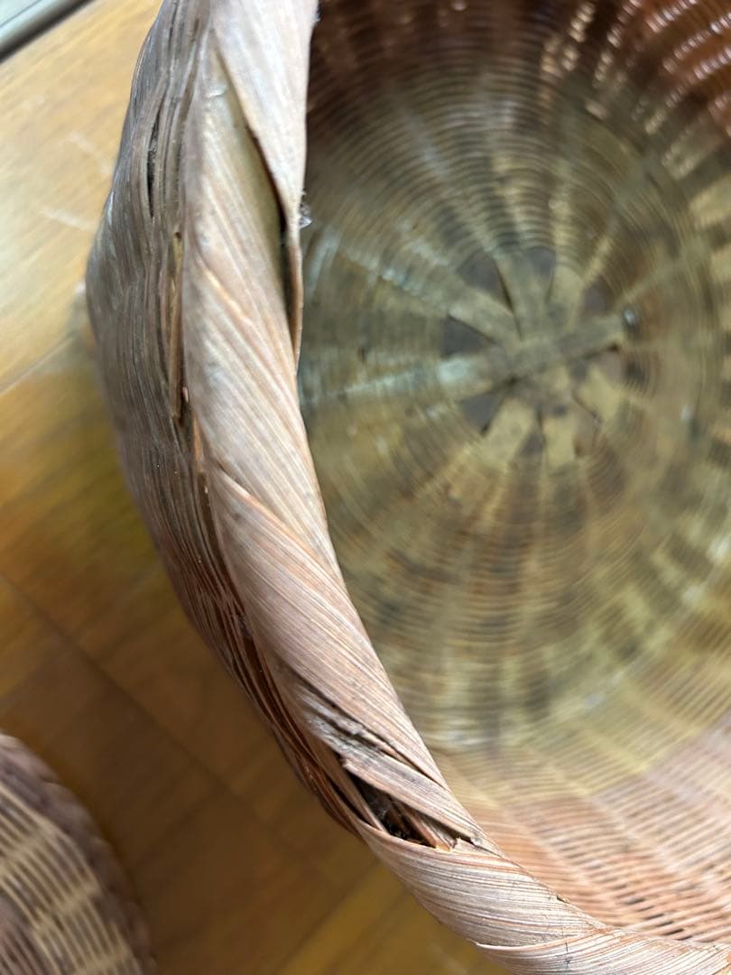 竹細工 ご飯 お櫃 天然素材 蓋付きバスケット 中型