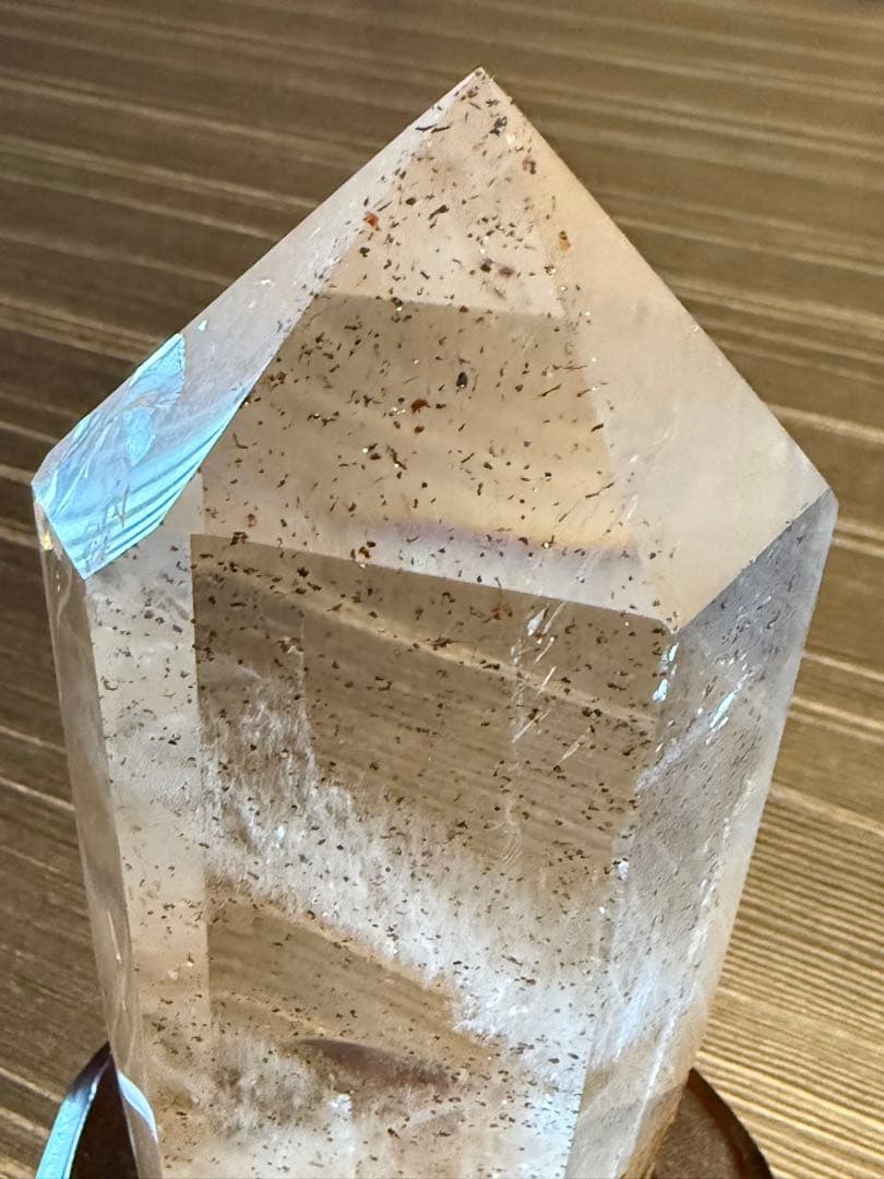 レピドクロサイト ゲーサイト インクォーツ タワー ポイント 台座付き 天然石