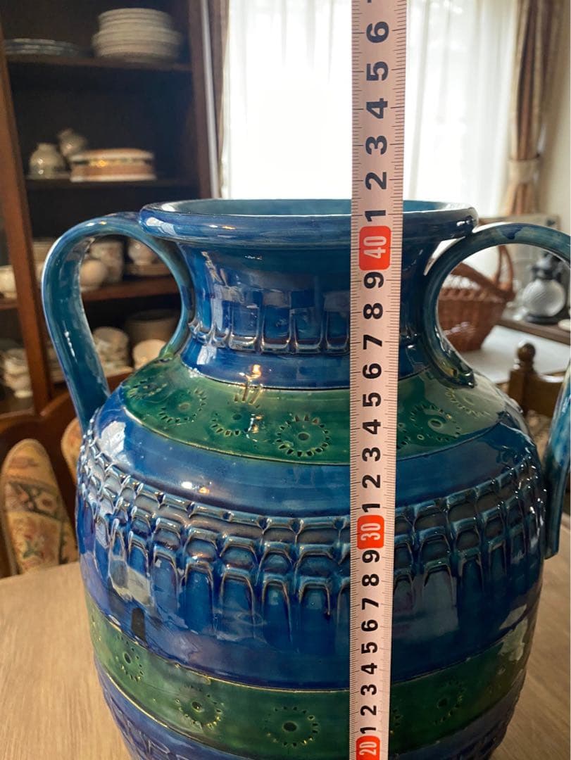 イタリア製 ドマン 花瓶 アンティーク ブルー 青