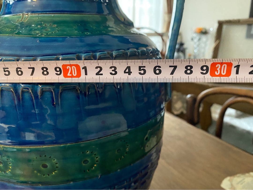イタリア製 ドマン 花瓶 アンティーク ブルー 青