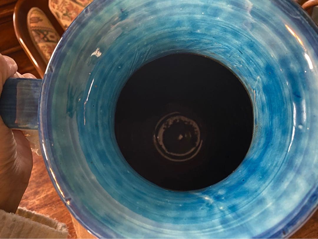 イタリア製 ドマン 花瓶 アンティーク ブルー 青