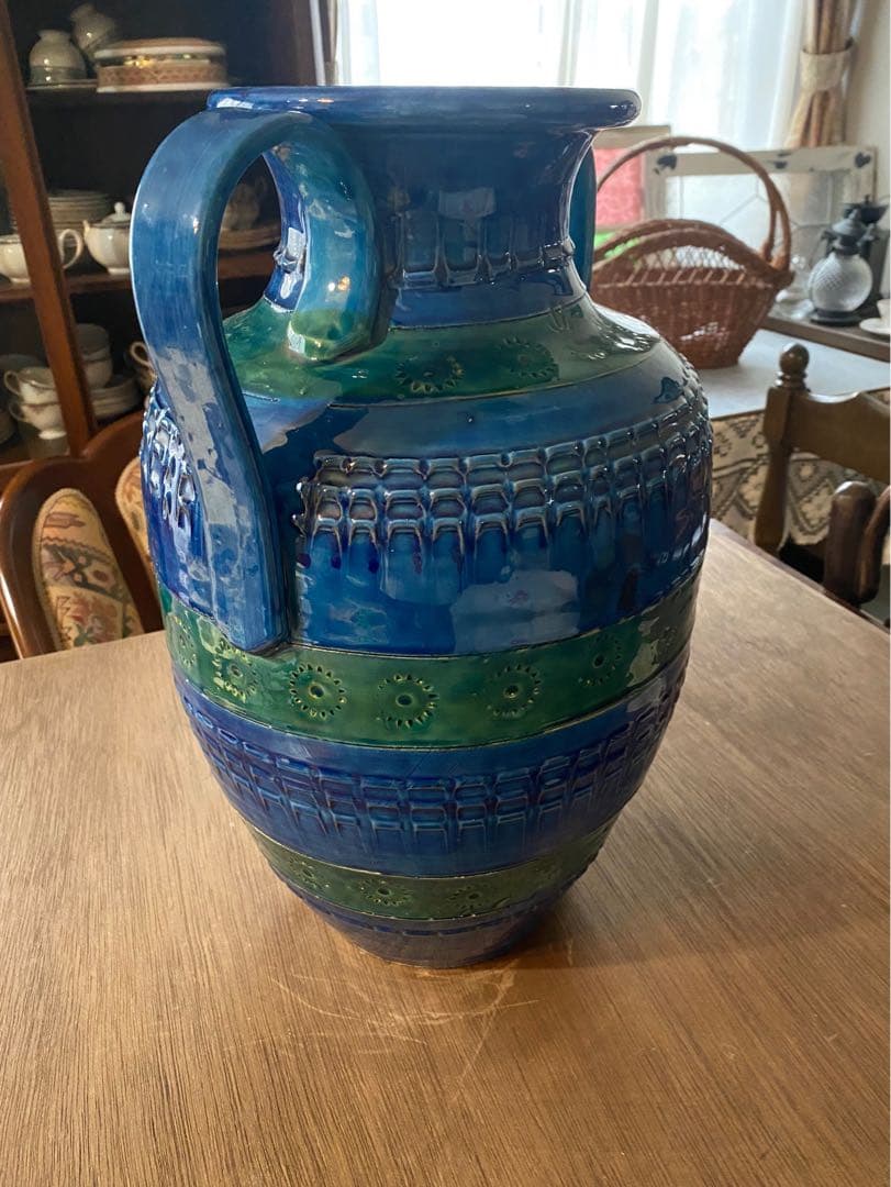 イタリア製 ドマン 花瓶 アンティーク ブルー 青