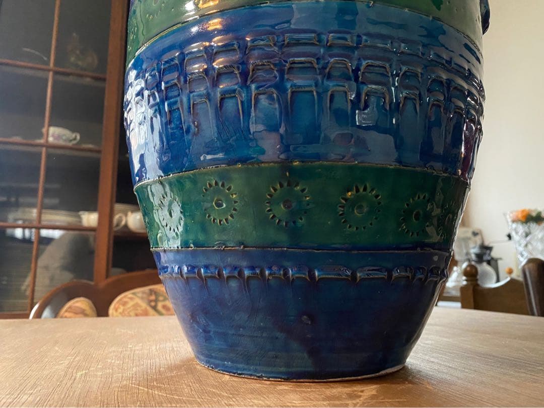 イタリア製 ドマン 花瓶 アンティーク ブルー 青