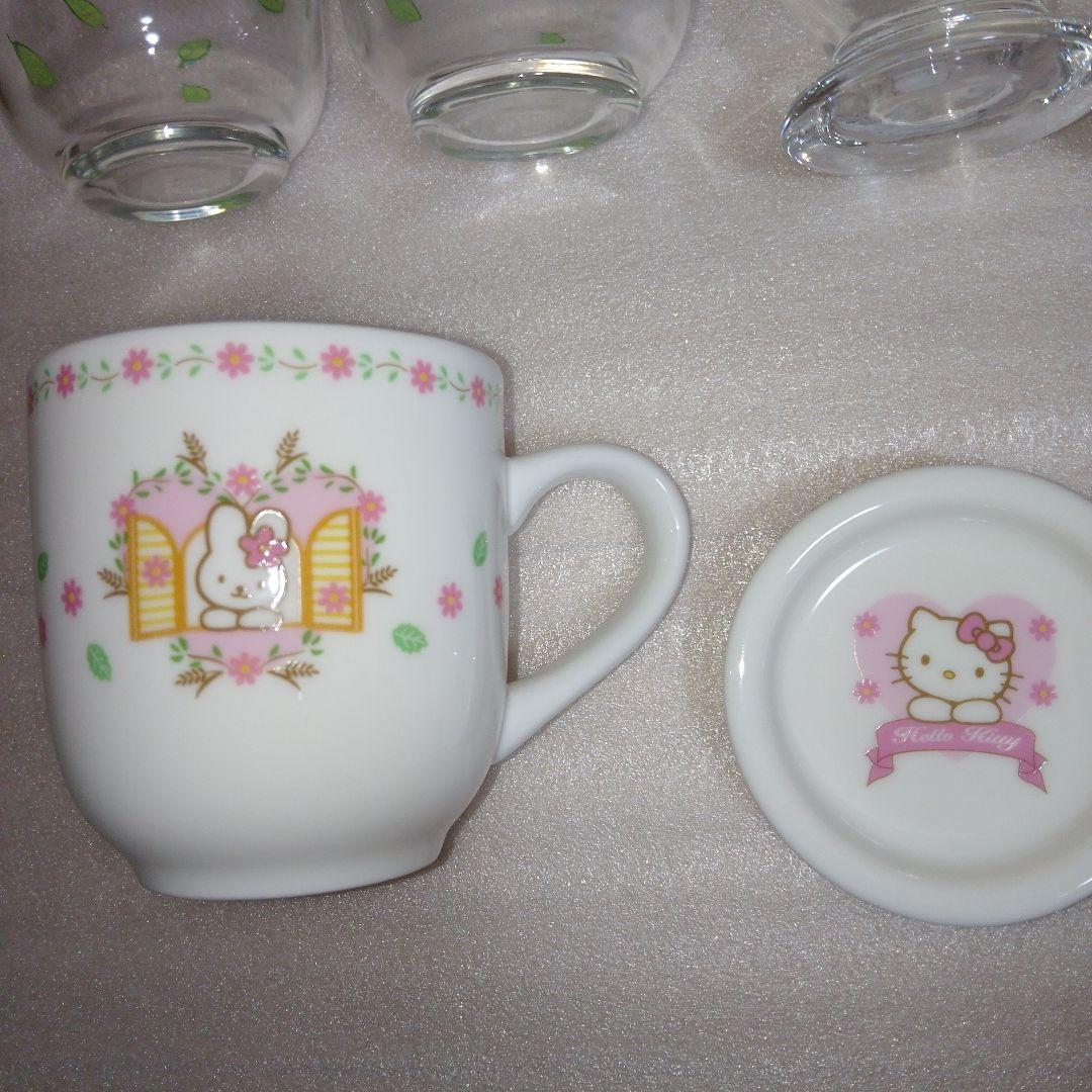 ハローキティ平成レトログラス　チャーミーキティプレート　苺グラス　新品