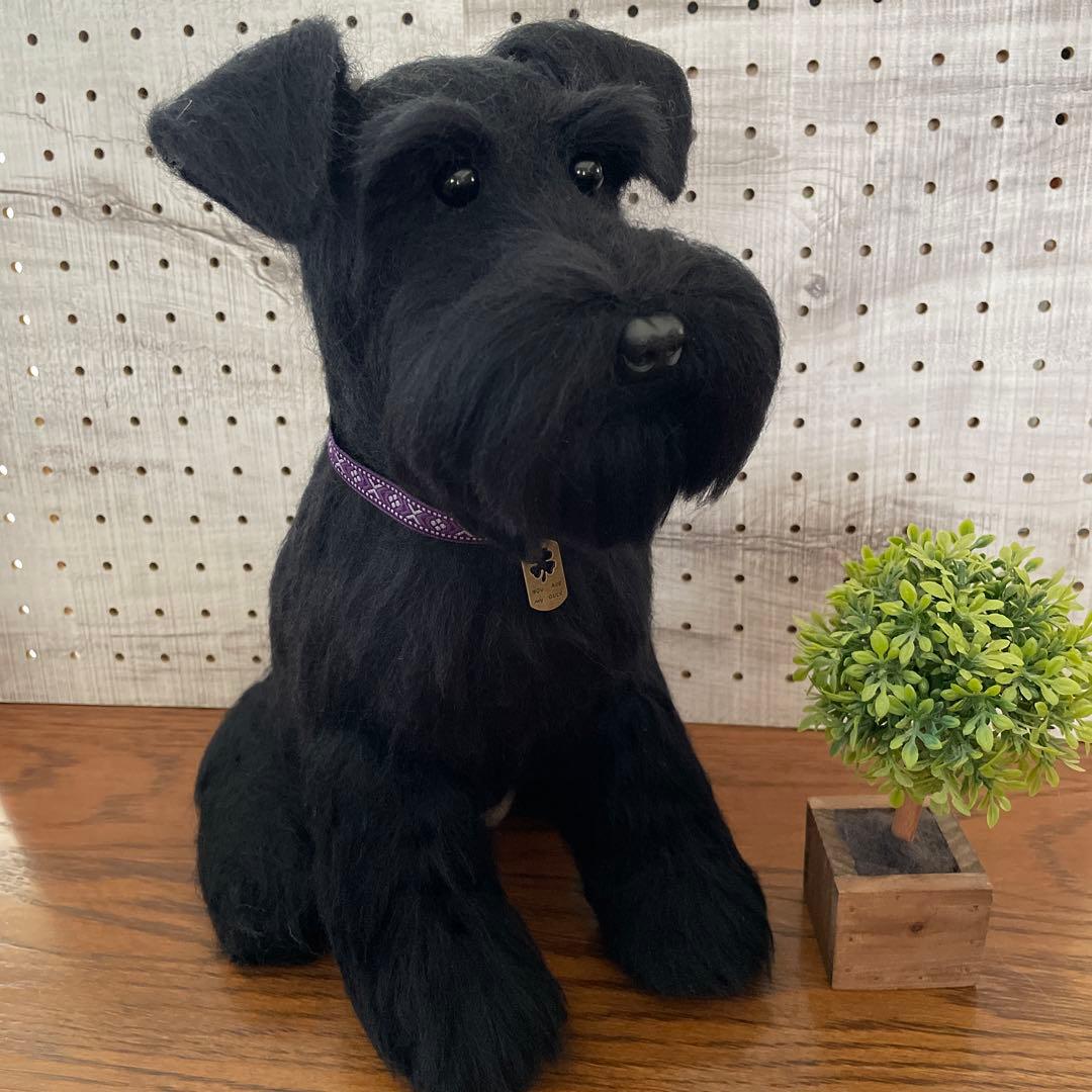 羊毛フェルト　ミニチュアシュナウザー　ソルト&ペッパー、ブラックちゃん