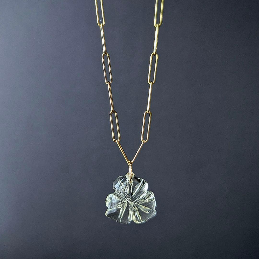 ♢容音♢訳あり♢K18 大粒グリーンアメシスト 8.17ct チャーム