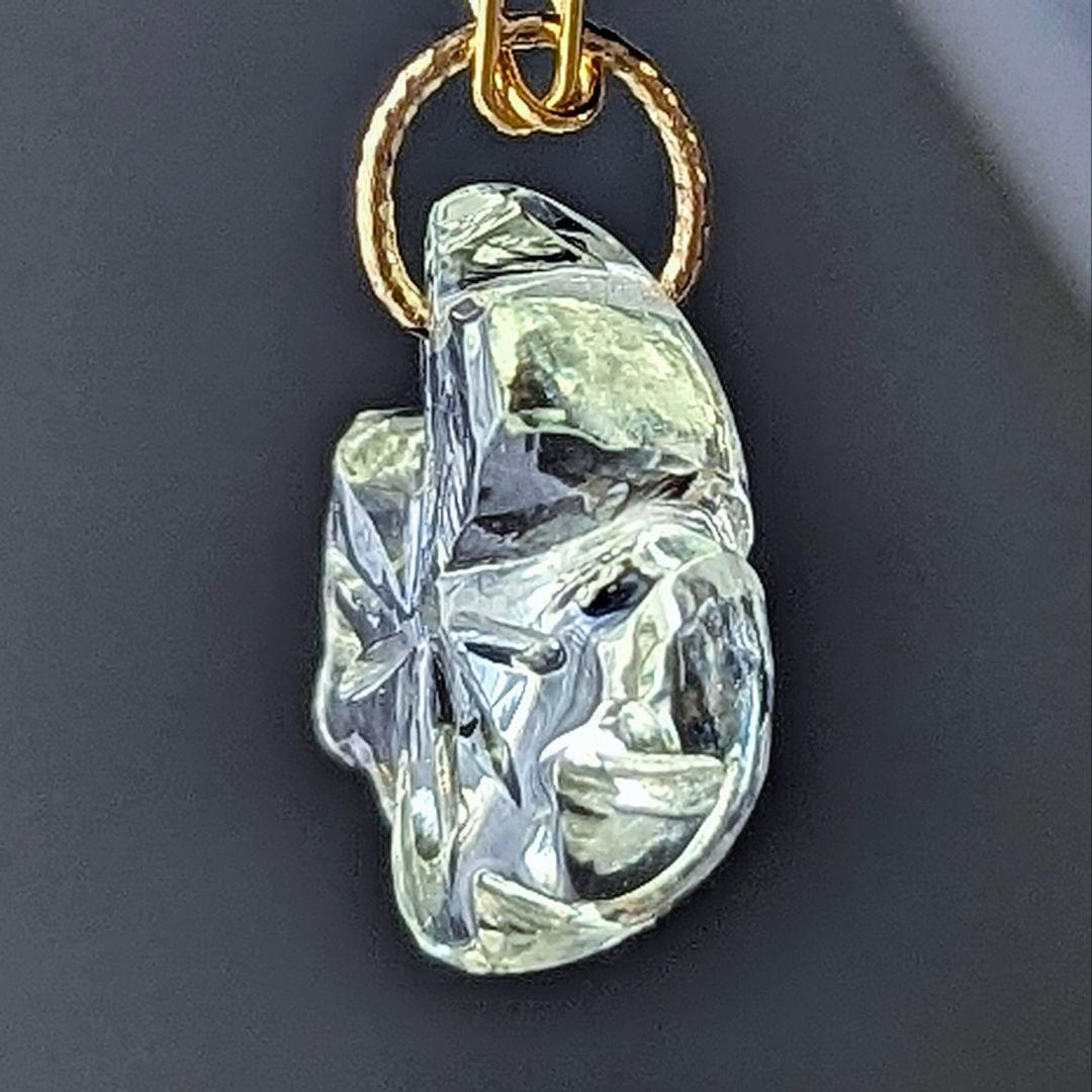 ♢容音♢訳あり♢K18 大粒グリーンアメシスト 8.17ct チャーム