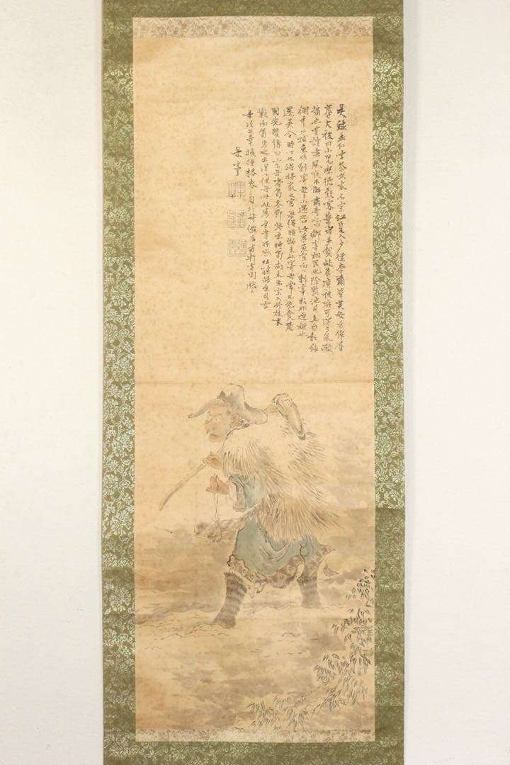 No5257掛軸　児玉果亭　農夫　紙本淡彩　日本画　人物　古画　古美術　送料無料