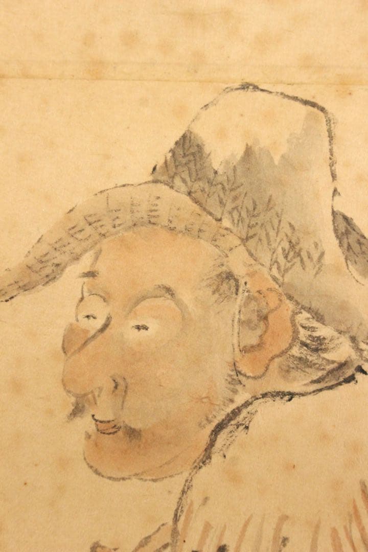 No5257掛軸　児玉果亭　農夫　紙本淡彩　日本画　人物　古画　古美術　送料無料