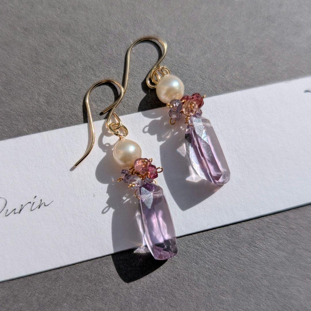 専用 アメジスト あこやパール ピアス