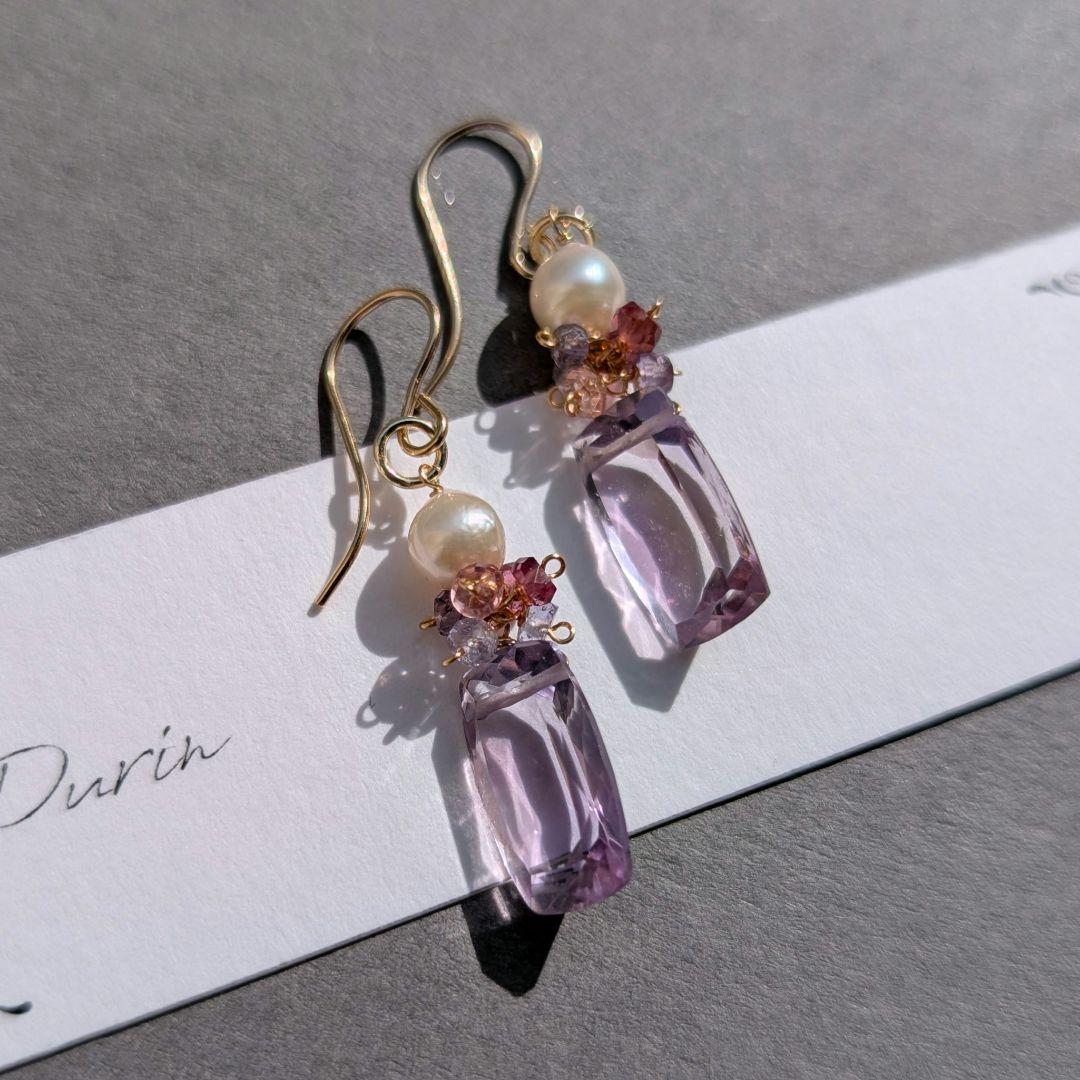 専用 アメジスト あこやパール ピアス