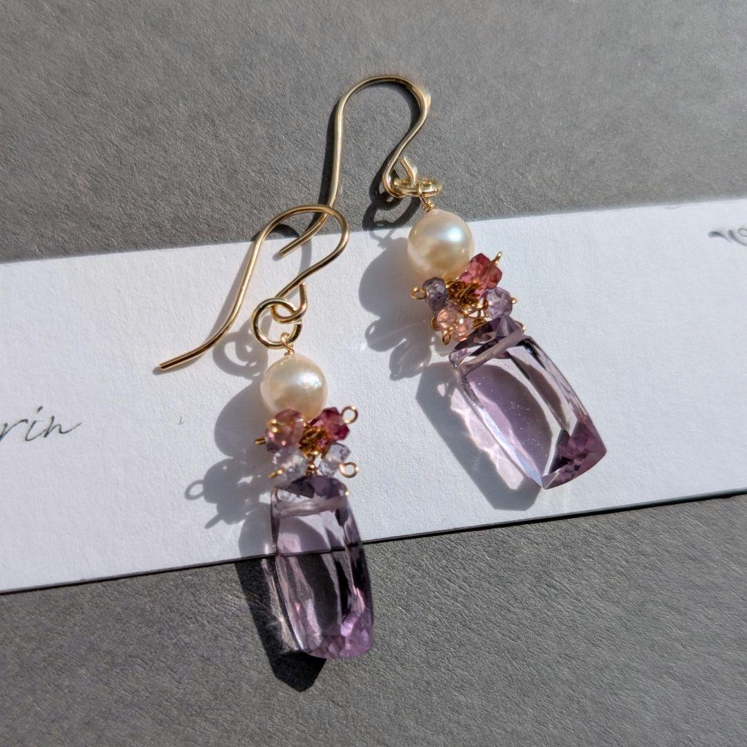 専用 アメジスト あこやパール ピアス