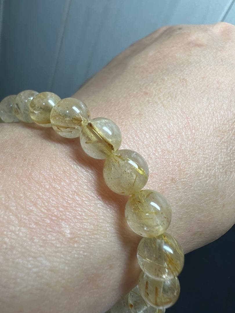 浄化&パワー注入します！金運財運UPゴールドルチルクォーツ ブレスレット