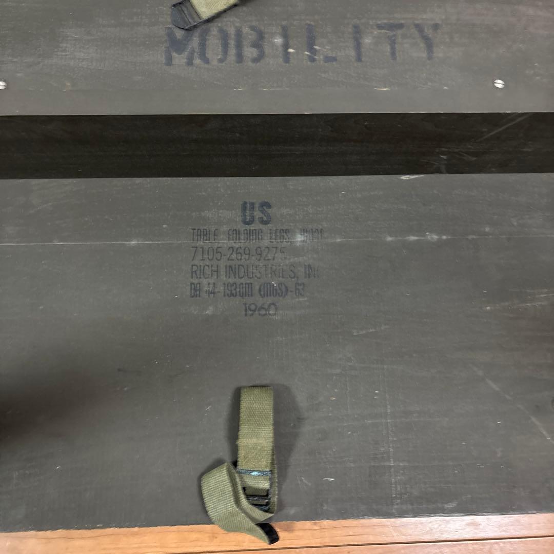 60s 米軍　実物　野戦用　フォールディング ウッドテーブル
